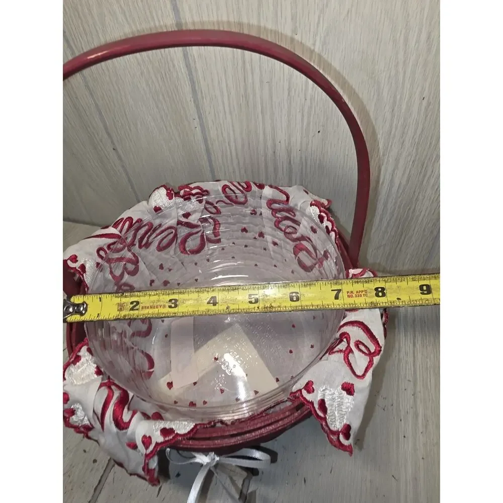 Vtg 2005 Longaberger Be My Valentine Basket Red Liner Sweetheart Doves Lid